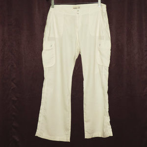Old Navy off-white linen blend cargo pants